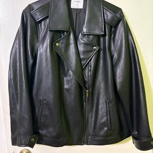 Old Navy Women's Black Leather Jacket